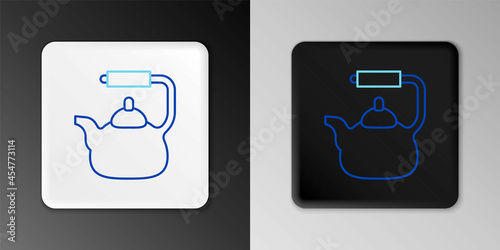 Line Kettle with handle icon isolated on grey background. Teapot icon. Colorful outline concept. Vector