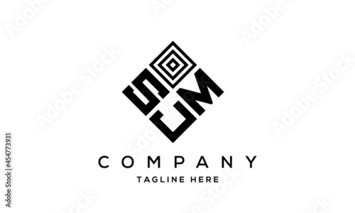 SMJ square three latter logo vector