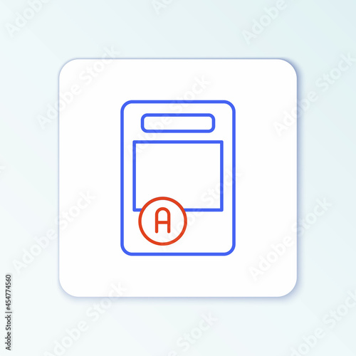 Free Download Line Exam sheet with A plus grade icon isolated on white background. Test paper, exam, or survey concept. School test or exam. Colorful outline concept. Vector - GFXLoad