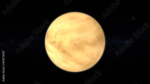 the video of Venus realistic animation. Planet of Venus loop animation. Abstract planet rotating in outer Space.