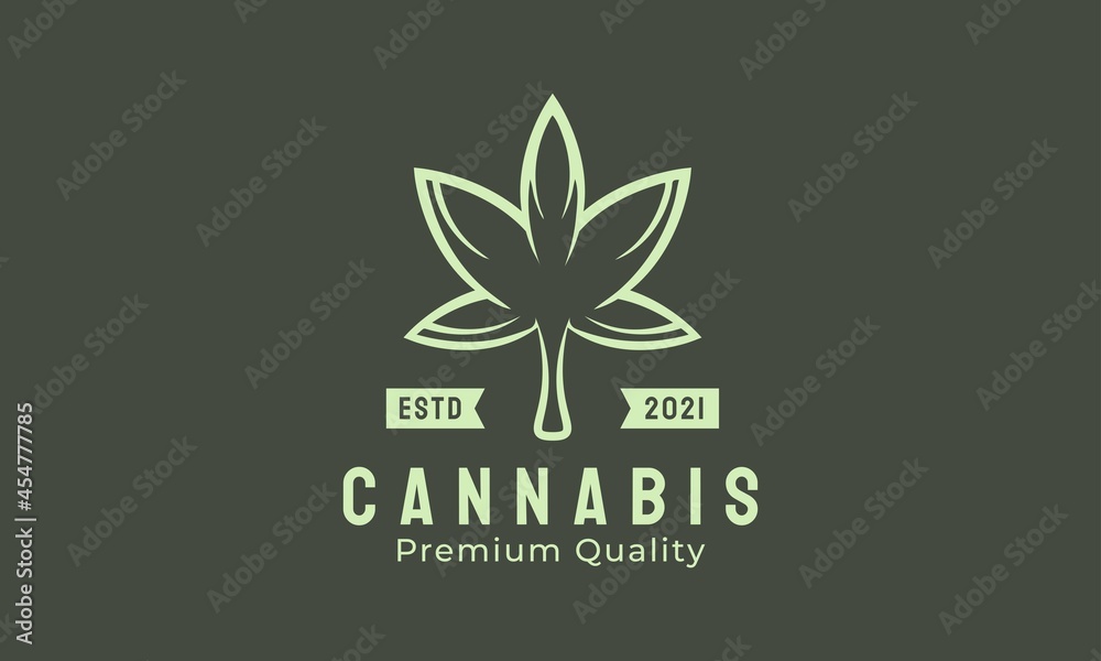 Cannabis marijuana hemp logo design. Vector design isolated with the background.
