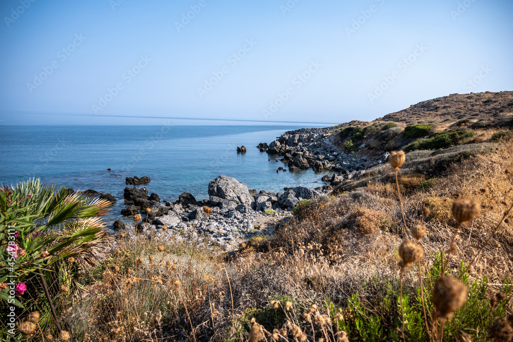 landscape overlooking the sea in Crete 