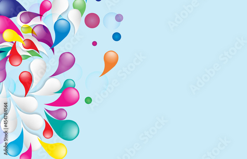 Colorful funny waterdrop vector background. Vector illustration
