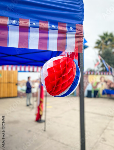 Canvastavla chilean flag and traditional decoration in the national day celebration, unknown