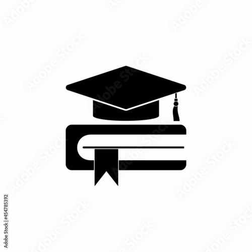 book with graduation cap icon, book with graduation cap vector educations illustrations