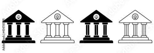 court building icon, court building vector illustrations symbol