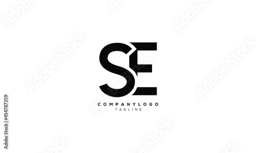 SE, ES, Abstract initial monogram letter alphabet logo design