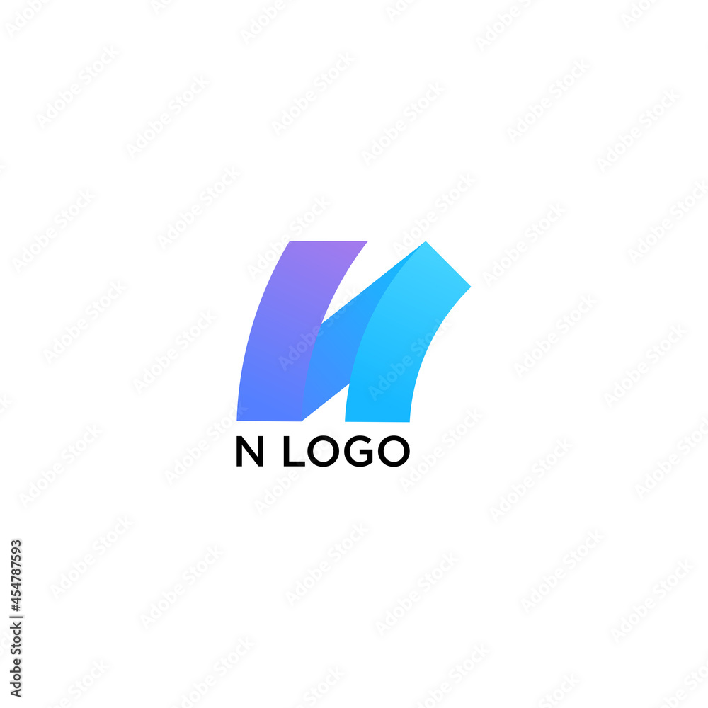 LETTER N DIGITAL TAPE LOGO DESIGN LETTER N DIGITAL TAPE LOGO DESIGN