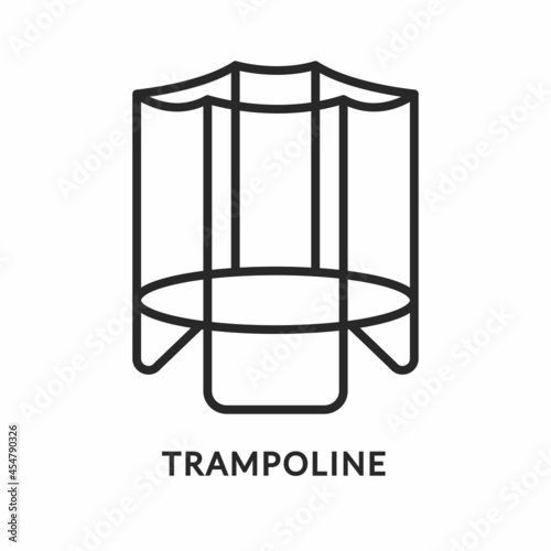 Trampoline flat line icon. Vector illustration fitness equipment.