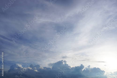 Beautiful sky with cloud and dramatic light before sunset