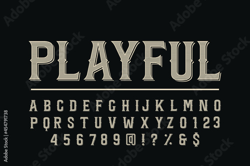 Typeface alphabet Font Script handcrafted handwritten vector label design old style.Shadow Effect.vintage Hand Drawn.Retro Typography.Vector Illustration.