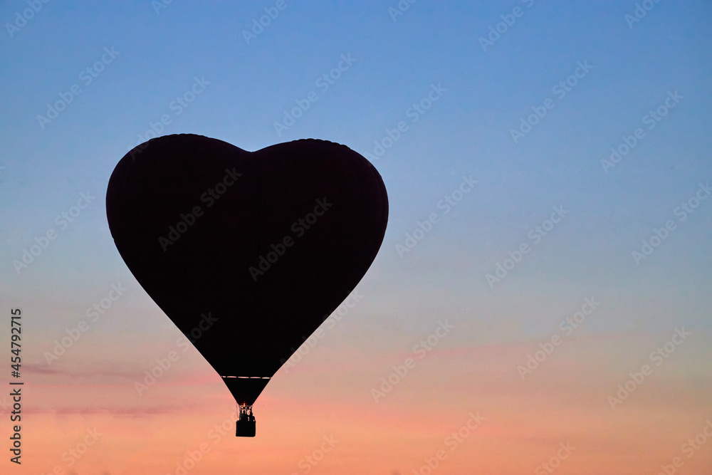 Obraz premium The silhouette of ballons on sky background.