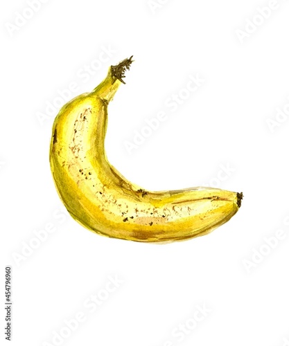 banana watercolour illustration isolated on white background