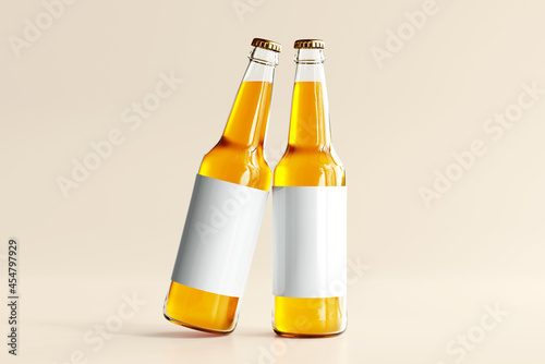 Glass Beverage Bottle with Empty Label