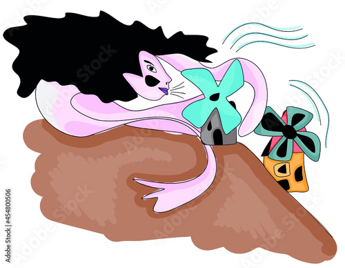 Wind abstract colored illustration for children
