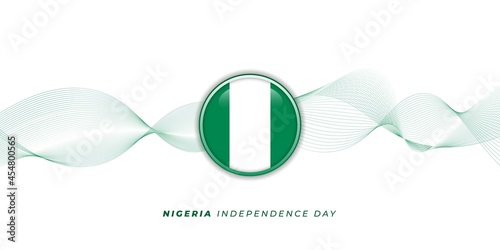 Nigeria circle flag vector illustration.