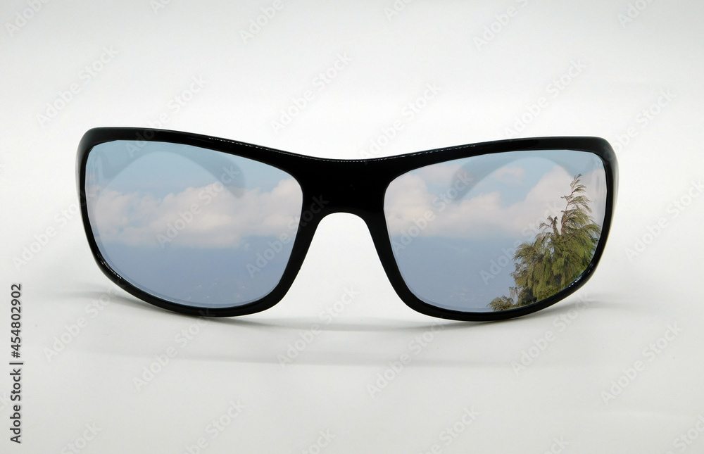 Black Frame White Glass sunglasses