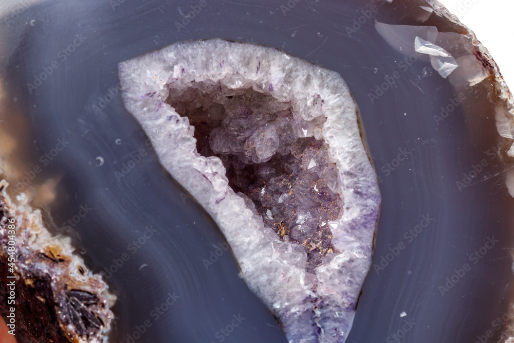 Obraz premium Macro mineral stone Agate breed a white background