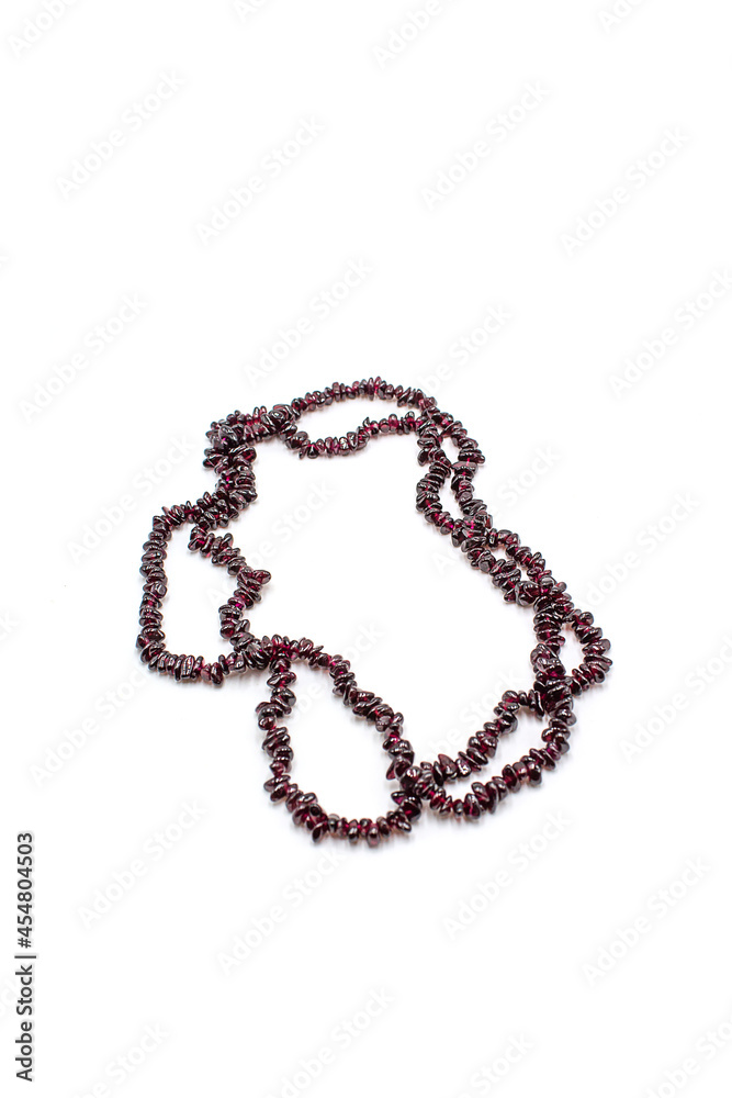 Isolated photos of Garnet Stone beads