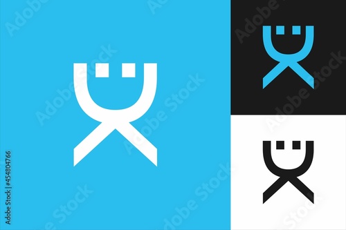 Dk initial letter icon logo. Robot design concept, modern, unique, simple. for corporate identity