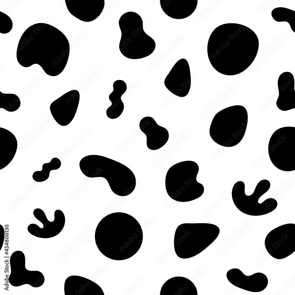 Vetor do Stock: Vector seamless pattern. Monochrome organic shapes