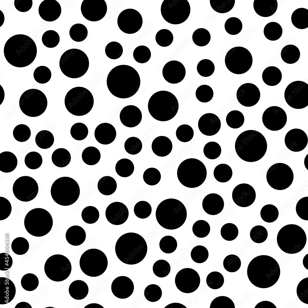 Polka Dot Vector Seamless Pattern. Spot circle bubble texture. Monochrome black and white abstract background design Polka Dot Vector Seamless Pattern. Spot circle bubble texture. Monochrome black and white abstract background design