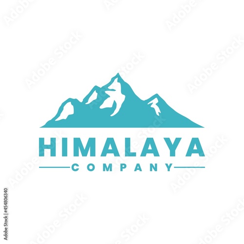 Simple Mountain Landscape Logo, Himalaya Mountains Vector