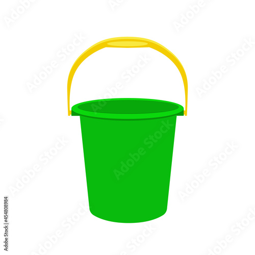 Plastic bucket, isolated on white background vector illustration