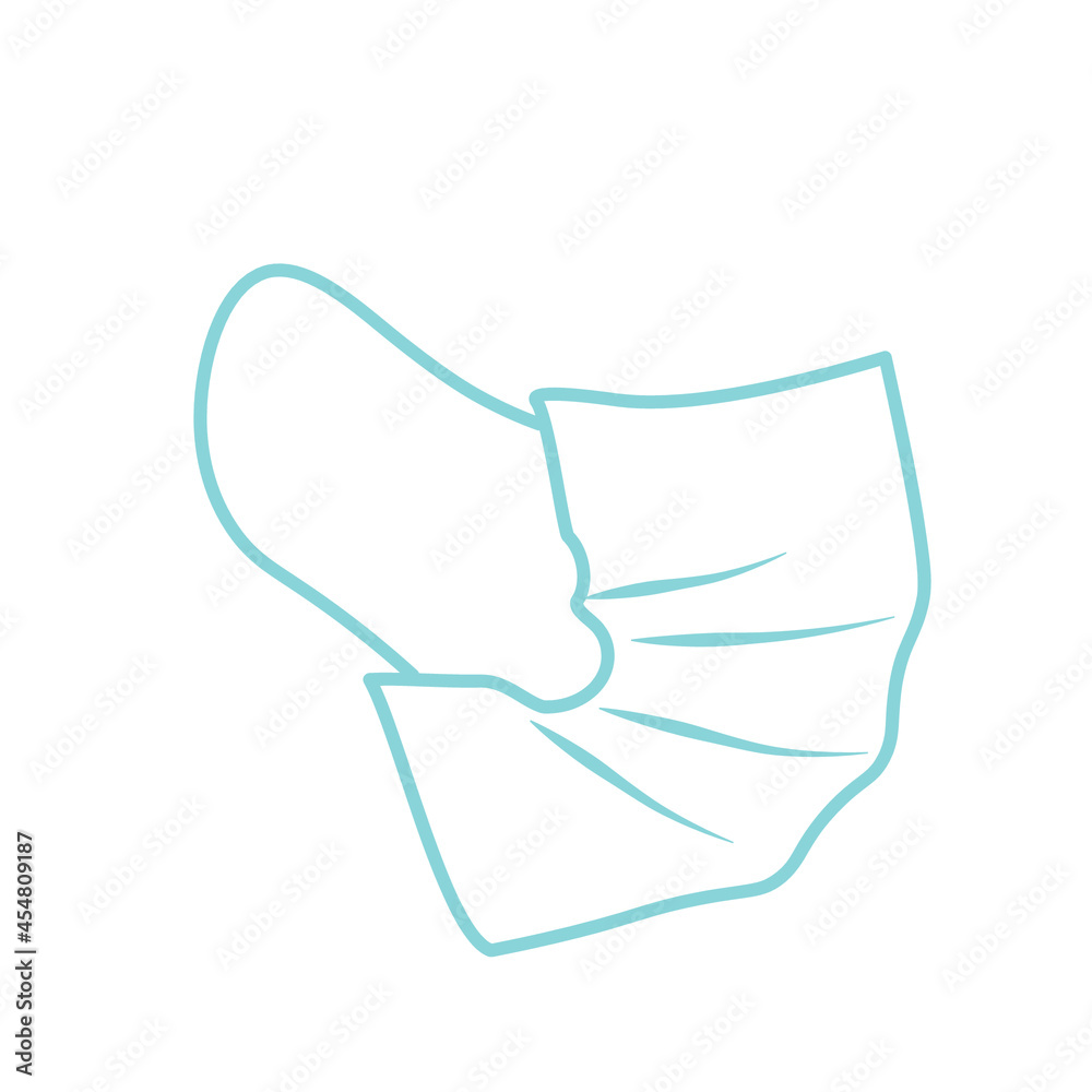 Vector image. Minimalism illustration of a protective medical mask. A remedy against coronavirus. Covid-19. Printing of symbols, logos. Vector image. Minimalism illustration of a protective medical mask. A remedy against coronavirus. Covid-19. Printing of symbols, logos.