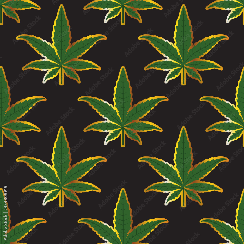 Fototapeta CBD preparates and cannabis leaves in realistic style. Use it for medical advertisement poster design creation. Vector illustration.