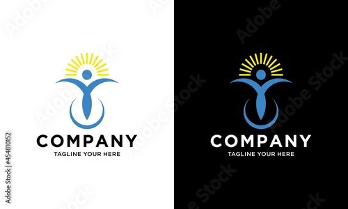 Human character logo sign Health care logo sign