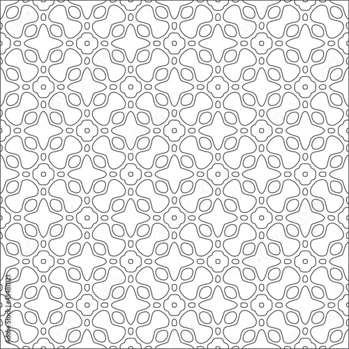 Fototapeta Naklejka Na Ścianę i Meble -   Vector pattern with symmetrical elements . Repeating geometric tiles from striped elements. black patterns.