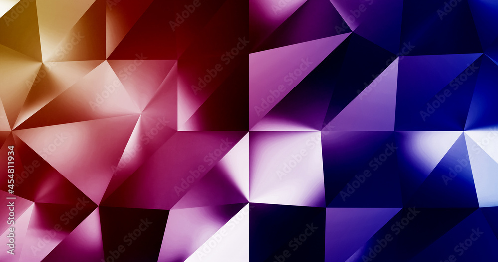 Obraz premium Colorful polygon background 3d rendering, 3d illustration. Abstract triangle background. Colorful background. Abstract colorful polygon wallpaper.
