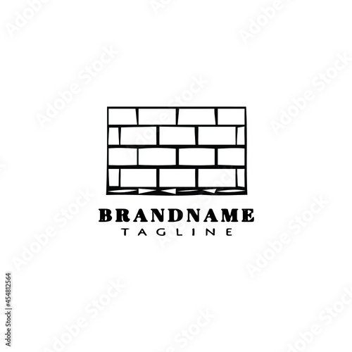 construction worker brick layer cartoon logo icon design template black isolated vector