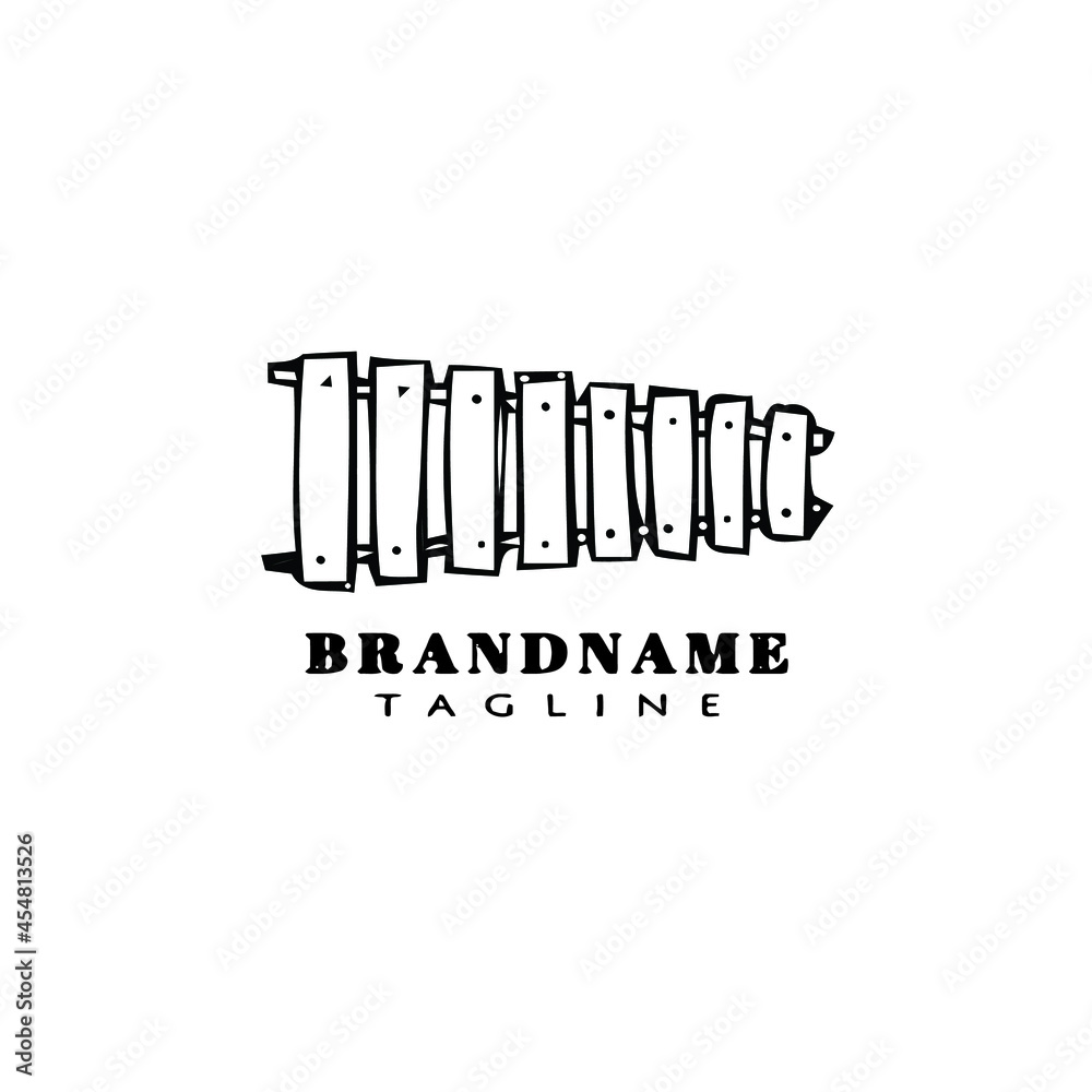 marimba logo icon cartoon design template vector illustration