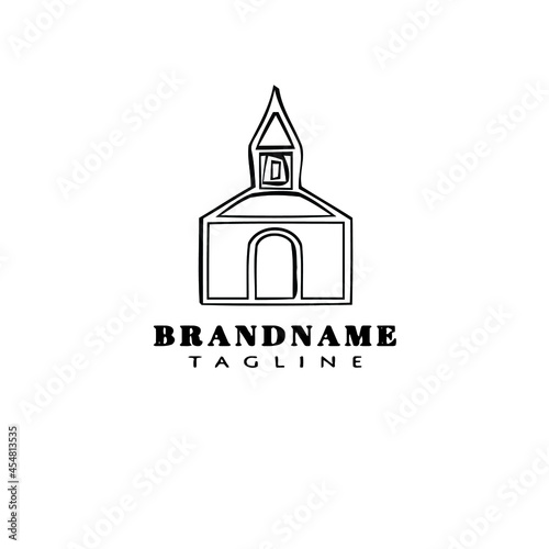 church cartoon logo template icon vector illustration