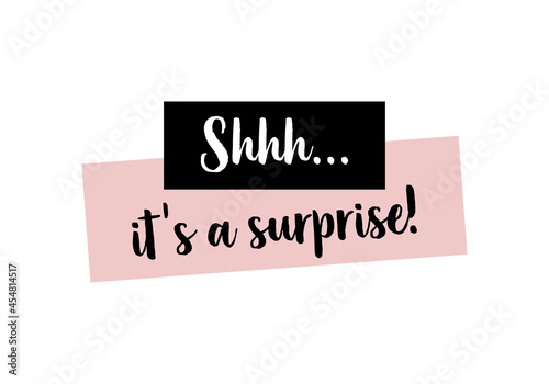 Surprise Party | Secret Party vector calligraphic quote