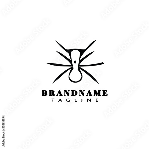 animal bedbug cartoon logo icon design template black isolated vector