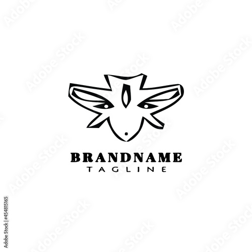 animal bedbug cartoon logo icon design template black isolated cute illustration