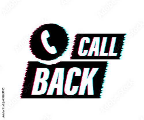 Call back. Information technology. Telephone glitch icon. Customer service. Vector stock illustration.