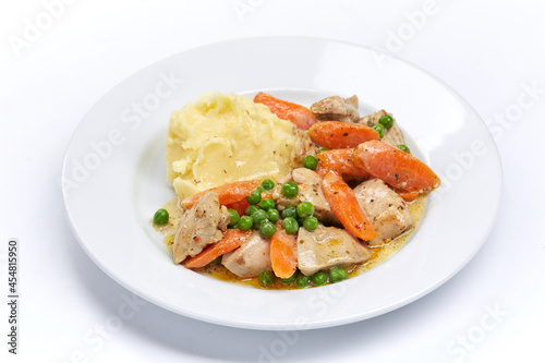 mashed potato with meat and vegetables