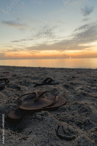 sunrise beach flip flops travel relax vacation 