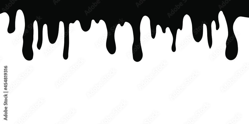Drip of oil, sauce or paint isolated on white background. Black slime drips  over a white background. Stock Vector | Adobe Stock