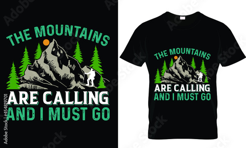 Hiking /Mountain t-shirt design, Vintage hiking t-shirt design vector, Typography hiking t-shirt design