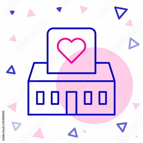 Line Volunteer center icon isolated on white background. Colorful outline concept. Vector