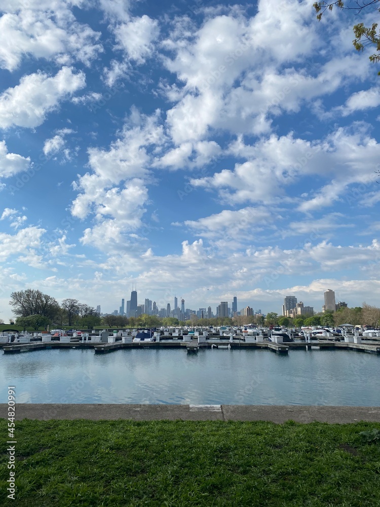 Chicago skyline from marina