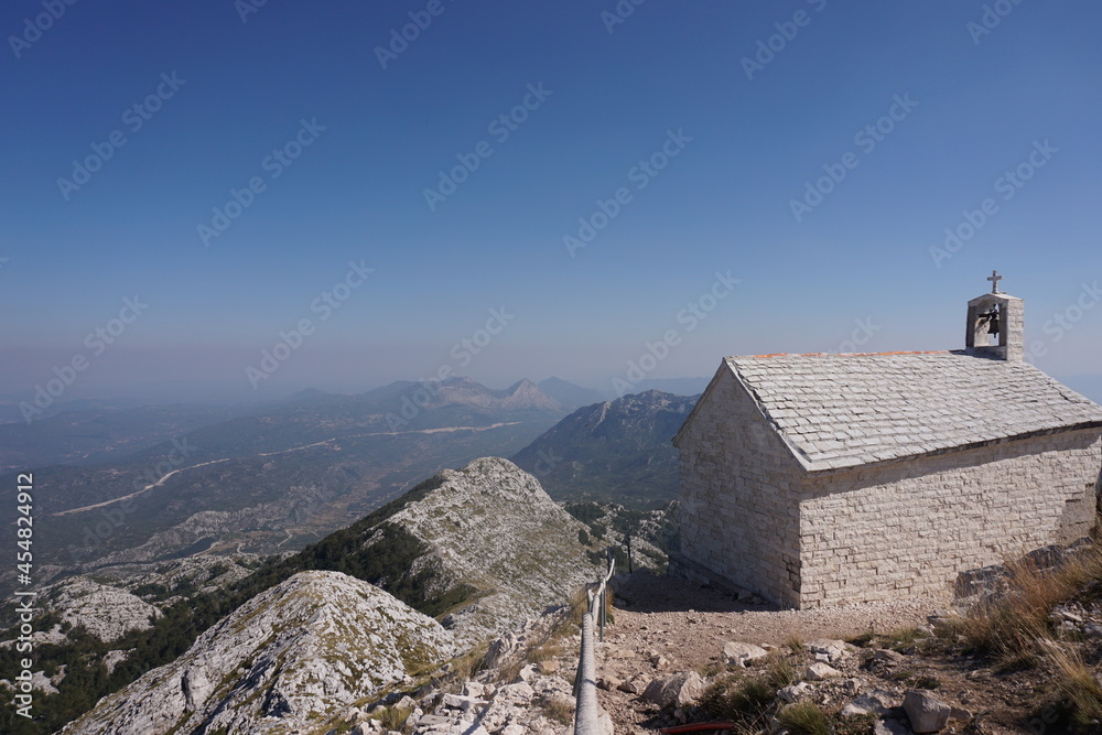 Small church on St. George's peak in the Biokovo mountain range, near Makarska