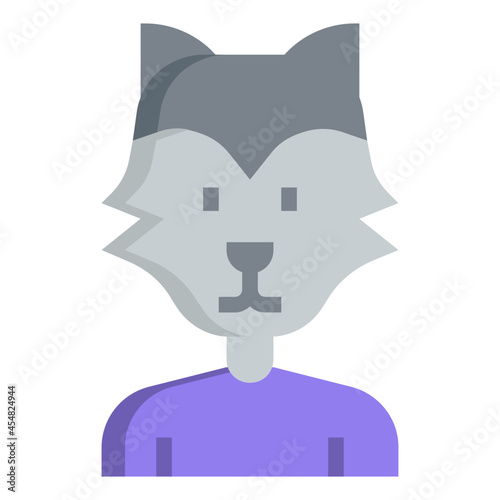 Werewolf flat icon