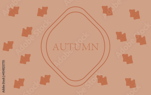 autumn background with leaves, for web banner or shopping sales, subdued colors, brown, orange