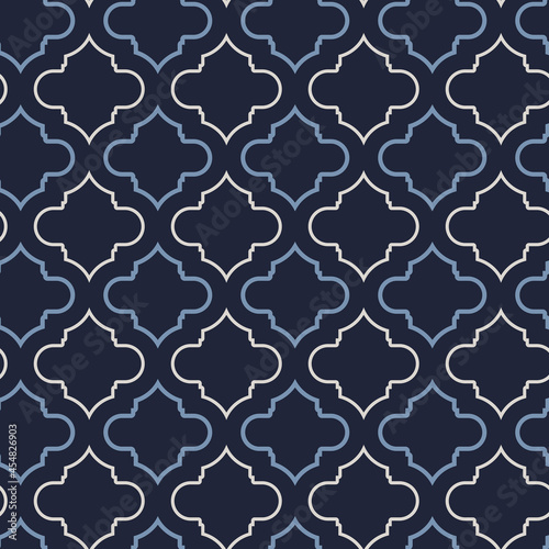 Dark blue seamless vintage pattern. Simple repeating background.